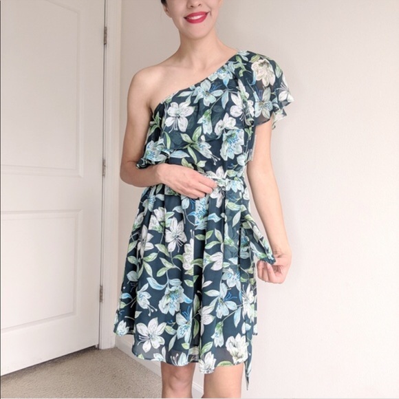 eliza j green floral dress
